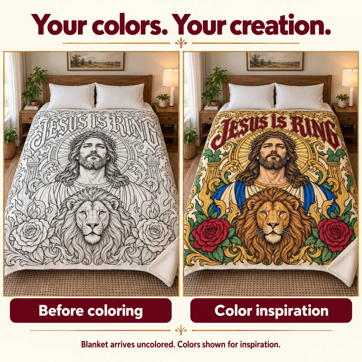 Before coloring and colored artwork inspiration