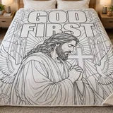 God First — uncolored blanket